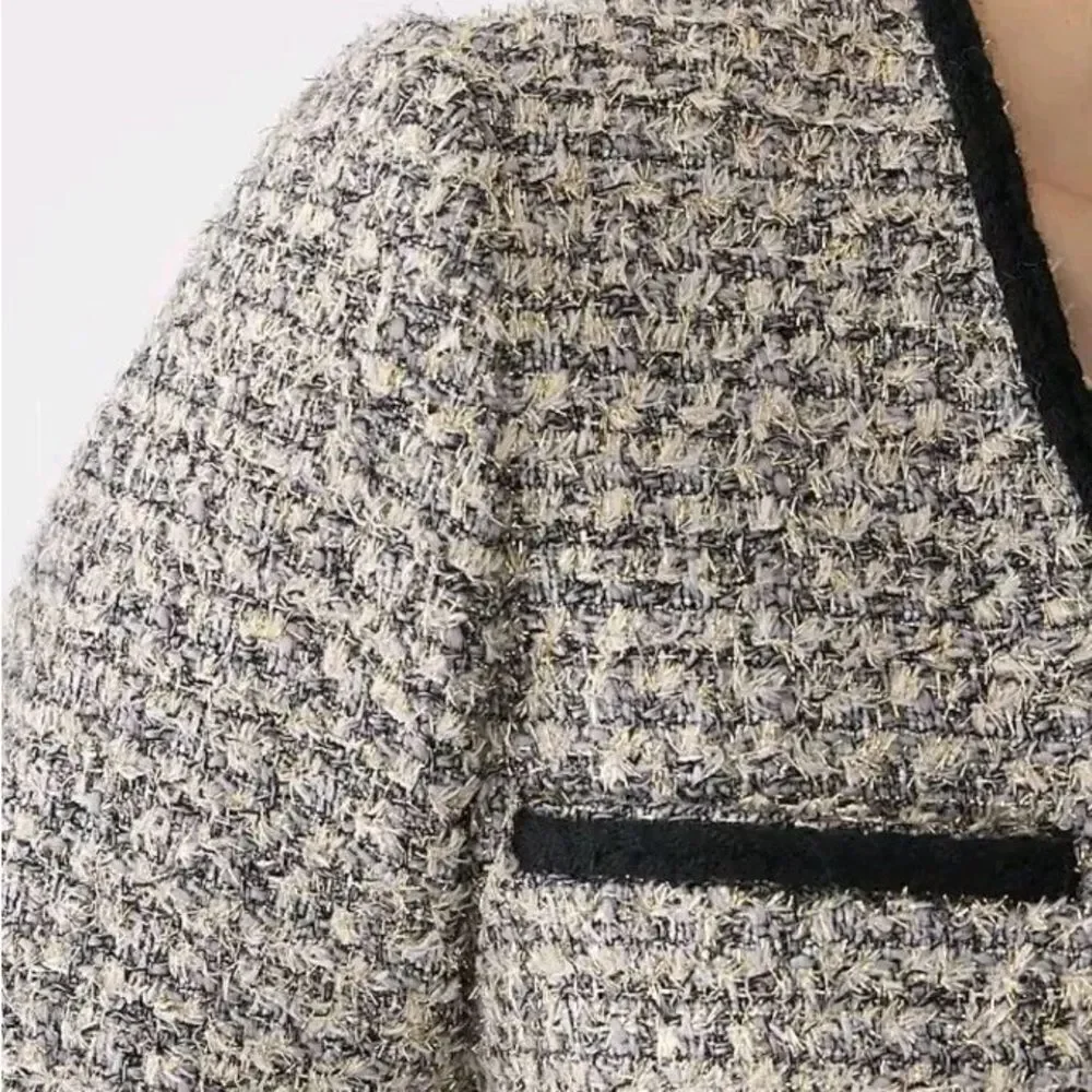 J. Crew Collection V-neck lady dress in tinsel tweed Size 4 NWT